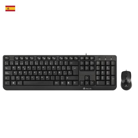 Teclado Ngs Combo Cocoa Kit Teclado Y Mouse Multimedia Con Cable Usb