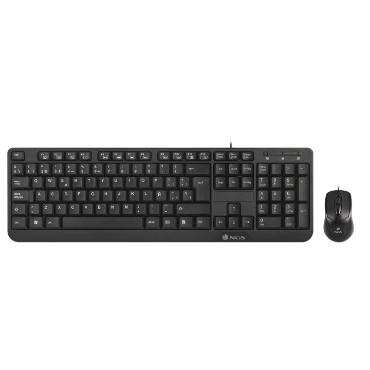 Teclado Ngs Combo Cocoa Kit Teclado Y Mouse Multimedia Con Cable Usb