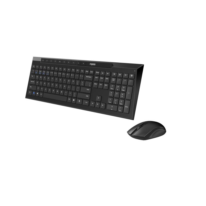 Pack Teclado Y Mouse Rapoo Wireless Y Bluetooth 9010m 2,4ghz Bt 4.0 Bt 5.0 1600dpi Ajustable Color Negro Multi Mode