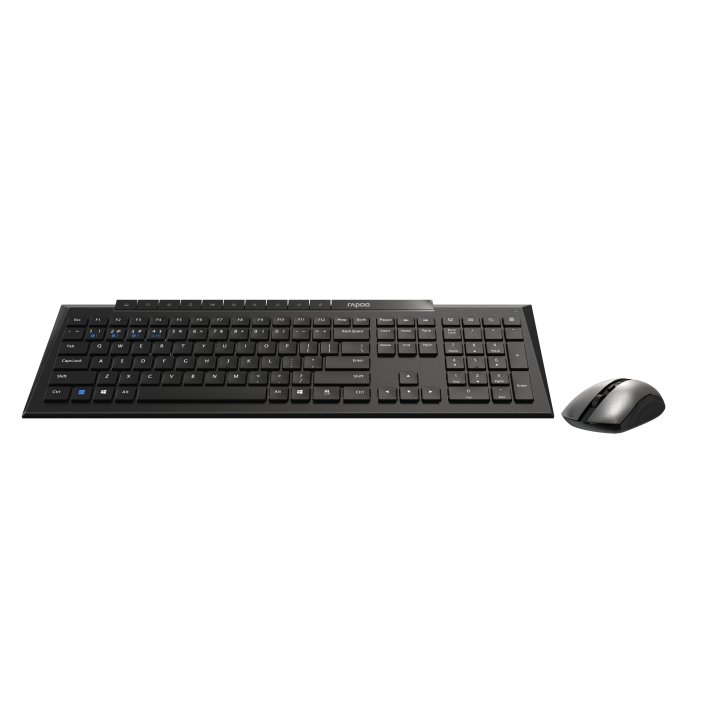 Pack Teclado Y Mouse Rapoo Wireless Y Bluetooth 9010m 2,4ghz Bt 4.0 Bt 5.0 1600dpi Ajustable Color Negro Multi Mode