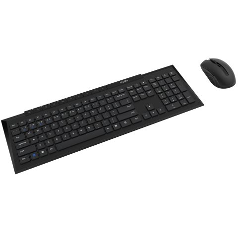 Pack Teclado Y Mouse Rapoo Wireless Y Bluetooth 9010m 2,4ghz Bt 4.0 Bt 5.0 1600dpi Ajustable Color Negro Multi Mode