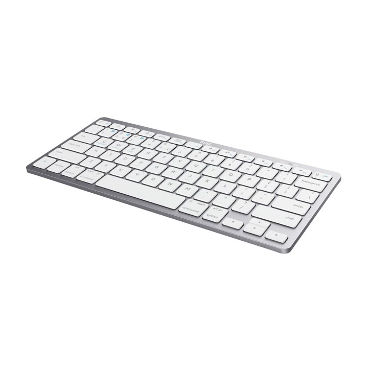 Teclado Trust Basics Bluetooth Ultrafino Para Pc, Tableta Y Smartphone Color Blanco plata 24654