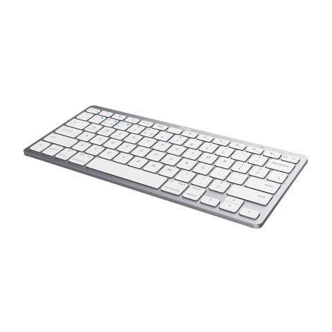 Teclado Trust Basics Bluetooth Ultrafino Para Pc, Tableta Y Smartphone Color Blanco plata 24654