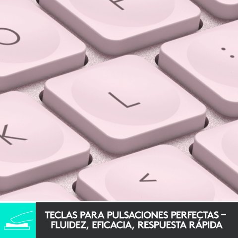 Teclado Logitech Bluetooth Mx Keys Mini Iluminado Compacto Recargable Usb-c Color Rosa 920-010813