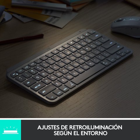 Teclado Logitech Bluetooth Mx Keys Mini Iluminado Compacto Recargable Usb-c Color Rosa 920-010813