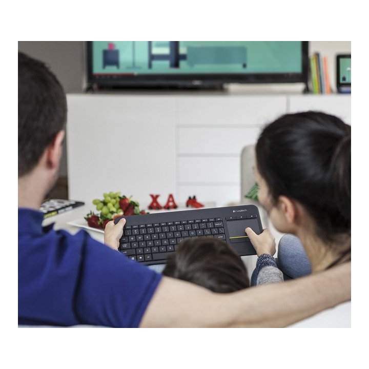 Teclado Logitech Wireless K400 Black Plus Touch Pad P n 920-007137