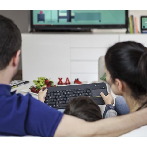 Teclado Logitech Wireless K400 Black Plus Touch Pad P n 920-007137