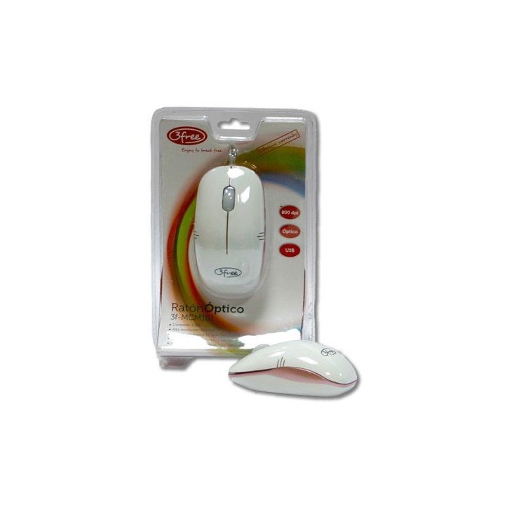 Mouse 3free Mcm101 wp Dise¥o Blanco Rosa