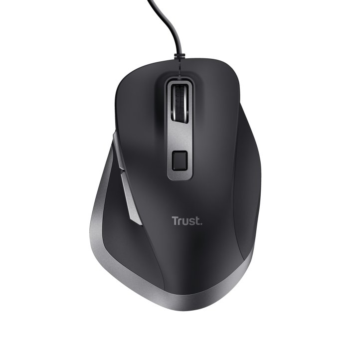 Mouse Trust Fyda Con Cable, 6 Botontes, Rueda Desplazamiento 5000dpi Negro 24728