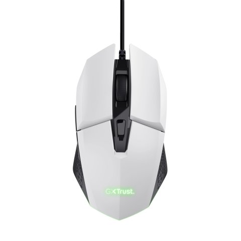 Mouse Trust Gaming Rgb Gxt 109w Felox 25066 Color Blanco Iluminacion Led 6 Botones Cable 150cm