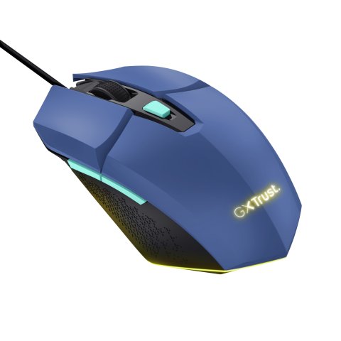 Mouse Trust Gaming Rgb Gxt 109bl Felox 25067 Color Azul Iluminacion Led 6 Botones Cable 150cm