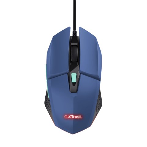 Mouse Trust Gaming Rgb Gxt 109bl Felox 25067 Color Azul Iluminacion Led 6 Botones Cable 150cm