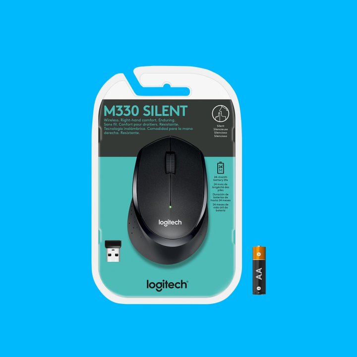 Mouse Logitech Wireless M330 Silent (noise Reduction) Color Black P n 910-004909