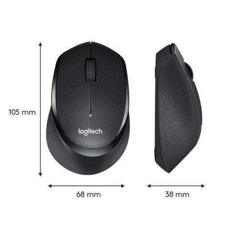 Mouse Logitech Wireless M330 Silent (noise Reduction) Color Black P n 910-004909
