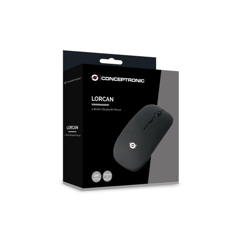 Mouse Conceptronic Bluetooth Lorcan01 4 Botones 1600dpi Color Negro