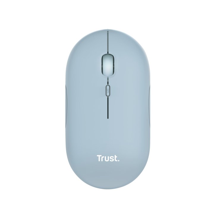 Mouse Trust Wireless Puck Recargable- Ultrafino - Botones Silenciosos- 800 1200 1600dpi - Receptor Micro Usb Color Azul 24126