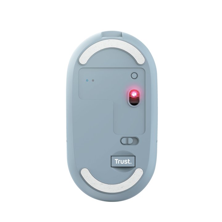 Mouse Trust Wireless Puck Recargable- Ultrafino - Botones Silenciosos- 800 1200 1600dpi - Receptor Micro Usb Color Azul 24126