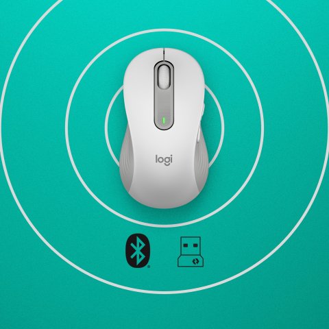 Mouse Logitech Wireless Signature M650 L Para Zurdos Color Blanco Crudo P n  910-006240