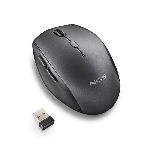 Mouse Ngs Wireless Ergo Bee Black Con Teclas Silenciosas Negro