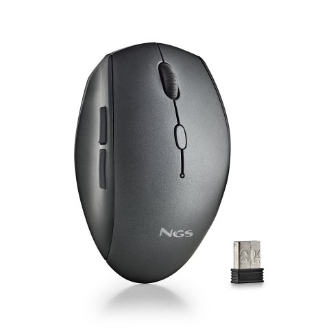 Mouse Ngs Wireless Ergo Bee Black Con Teclas Silenciosas Negro