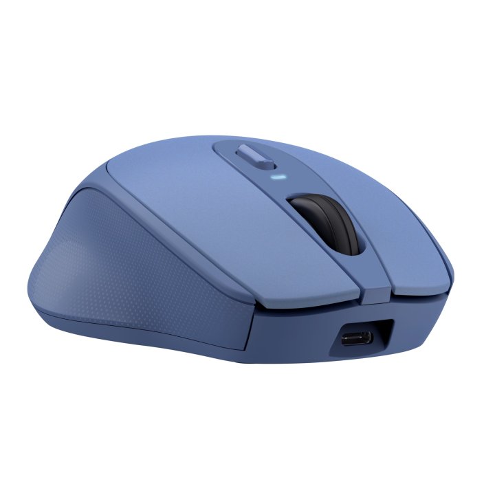 Mouse Trust Wireless Zaya Azul 25039 - Recargable Usb-c - 4 Botones - 800 1200 1600dpi - Receptor Usb