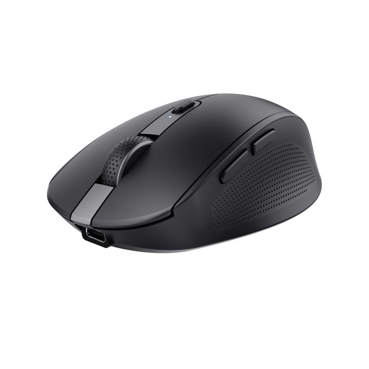 Mouse Trust Wireless Y Bluetooth Ozaa 24819 Negro Recargable- Sensor Optico - 6 Botones - 800 1600 3200dpi - Receptor Usb-a u