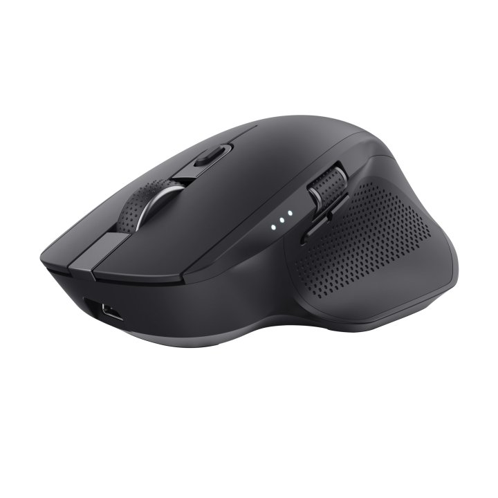 Mouse Trust Wireless Y Bluetooth Ozaa+ 24820 Negro Multidespositivo Recargable- Sensor Optico - 6 Botones - 800 1600 3200dpi 