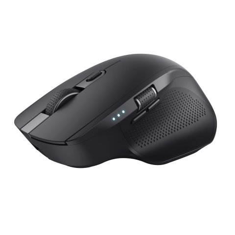 Mouse Trust Wireless Y Bluetooth Ozaa+ 24820 Negro Multidespositivo Recargable- Sensor Optico - 6 Botones - 800 1600 3200dpi 