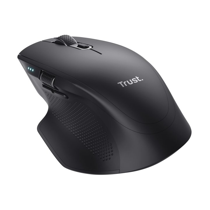Mouse Trust Wireless Y Bluetooth Ozaa+ 24820 Negro Multidespositivo Recargable- Sensor Optico - 6 Botones - 800 1600 3200dpi 