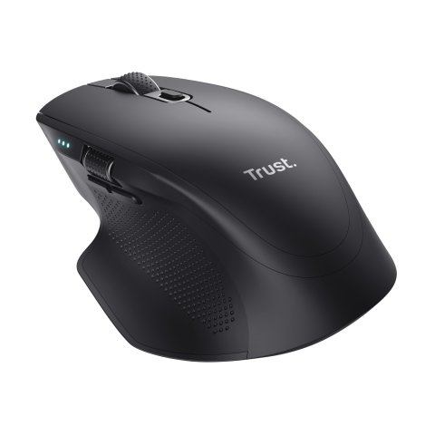Mouse Trust Wireless Y Bluetooth Ozaa+ 24820 Negro Multidespositivo Recargable- Sensor Optico - 6 Botones - 800 1600 3200dpi 