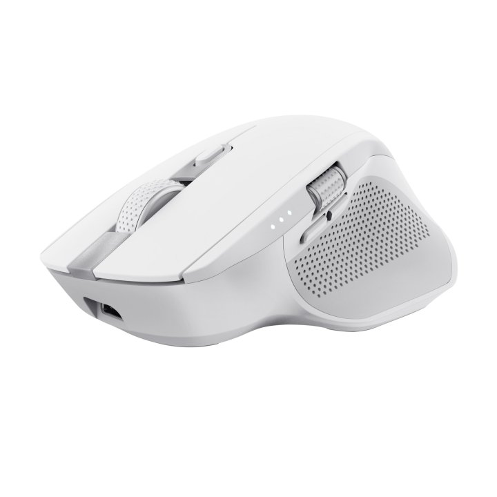 Mouse Trust Wireless Y Bluetooth Ozaa+ 24935 Blanco Multidespositivo Recargable- Sensor Optico - 6 Botones - 800 1600 3200dpi
