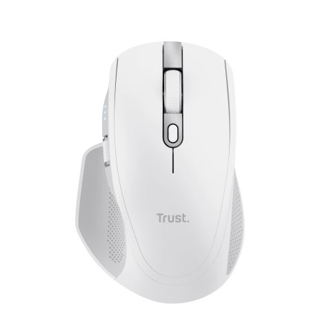 Mouse Trust Wireless Y Bluetooth Ozaa+ 24935 Blanco Multidespositivo Recargable- Sensor Optico - 6 Botones - 800 1600 3200dpi