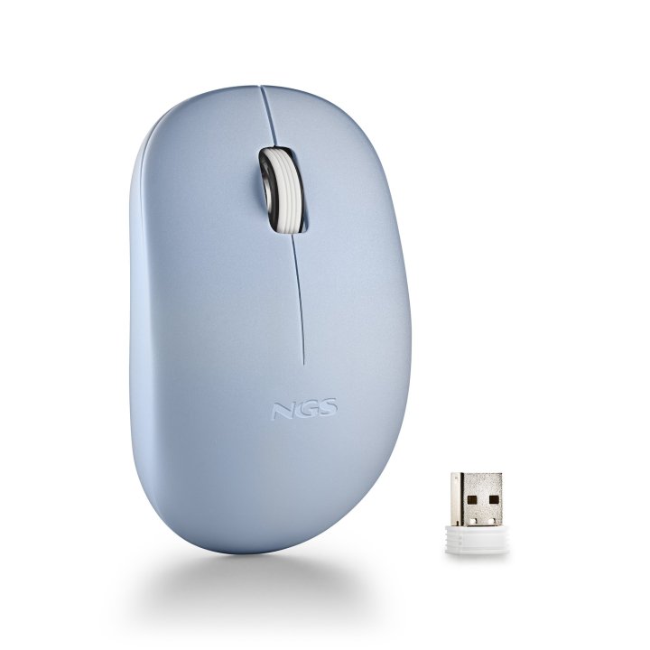 Mouse Ngs Wireless Fog Pro Azul 1000dpi 2 Botones Nano Receptor 2.4ghz