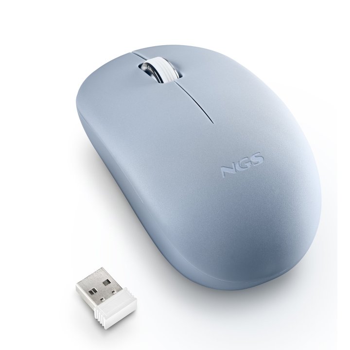 Mouse Ngs Wireless Fog Pro Azul 1000dpi 2 Botones Nano Receptor 2.4ghz
