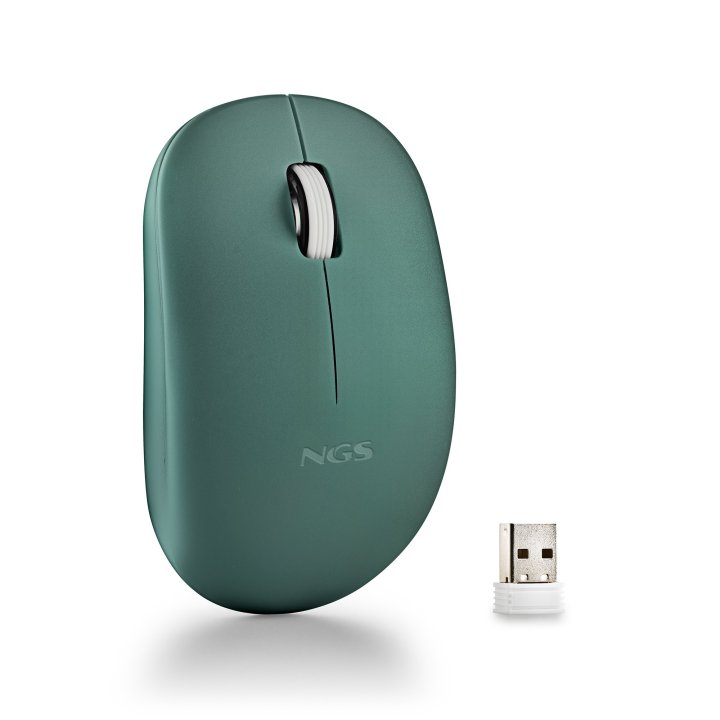 Mouse Ngs Wireless Fog Pro Verde 1000dpi 2 Botones Nano Receptor 2.4ghz