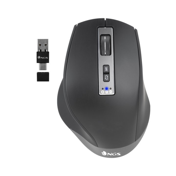 Mouse Ngs Inalambrico Multidispositivo Bluetooth Laser Recargable 2.4ghz (usb-a + Usb-c) + Bt4.0 + Bt4.0