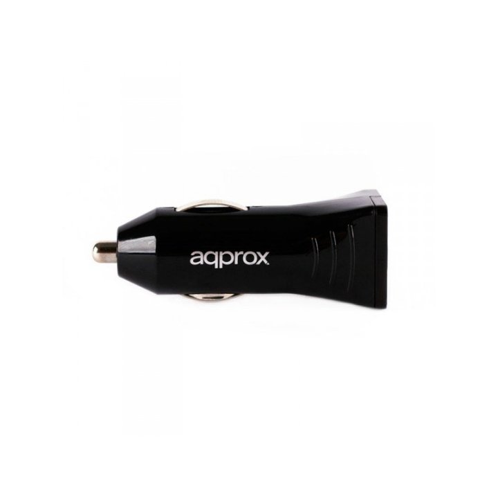 Cargador De Coche Approx 2 Usb 5v 3,1 Ah Color Negro Appusbcar31b
