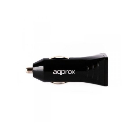 Cargador De Coche Approx 2 Usb 5v 3,1 Ah Color Negro Appusbcar31b