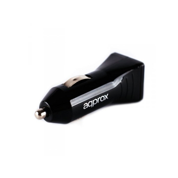 Cargador De Coche Approx 2 Usb 5v 3,1 Ah Color Negro Appusbcar31b