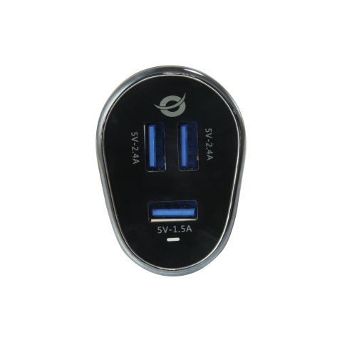Cargador De Coche Conceptronic Carden06b 3 Puertos Usb A ( 2 P 5v 2.4a 1p 5v 1.5a ) 31.5w
