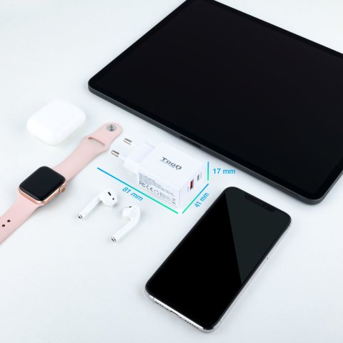 Cargador De Pared Tooq Tqwc-2sc04wt Usb-c+usb-a 4.8a (20w) Total Color Blanco