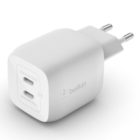 Cargador De Pared Belkin Wch011vfwh Doble Usb-c Gan Boost Charge Pro 45w (25w+20w)