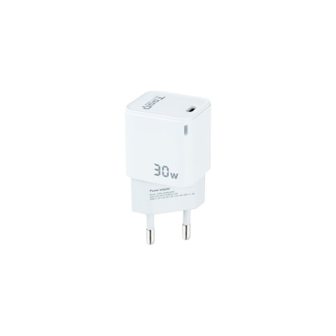Cargador De Pared Tooq Tqwc-ganpd30wt Usb-c + Pd 30w Blanco