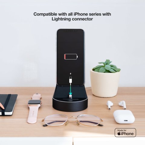 Base Carga Tooq Tqcd02l Para Apple Watch + Iphone Color Negro
