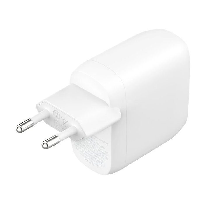 Cargador De Pared Belkin Wcb010vfwh Boost Charge Doble Usb-c 30w+30w Blanco
