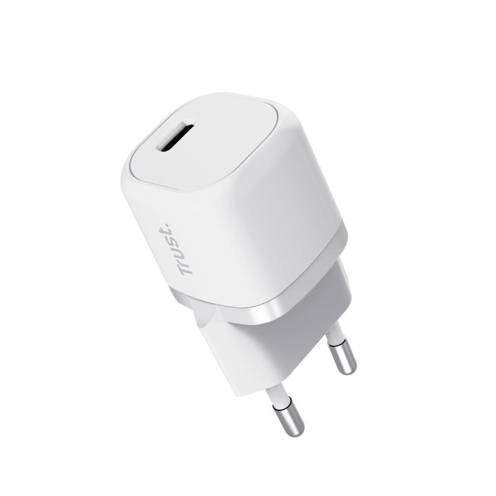 Cargador De Pared Trust 25205 Usb-c 20w Compatible Pd Y Pps 3a Color Blanco