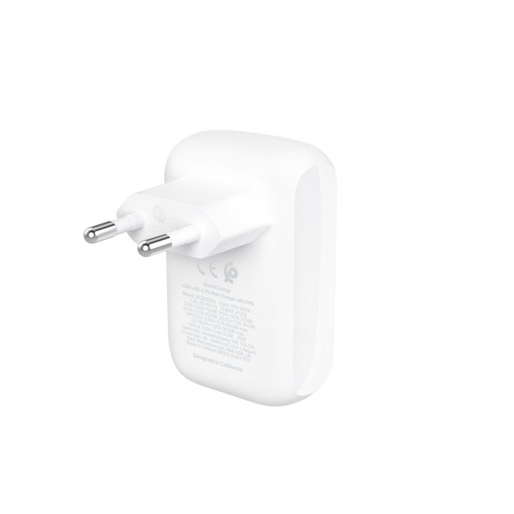 Cargador De Pared Belkin Wcb009vfwh Boost Charge Usb-c + Usb Pps 42w                                