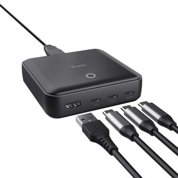 Cargador De Sobremesa Trust 25242 100w 3xusb-c 1xusb-a Pd 3.0 2
