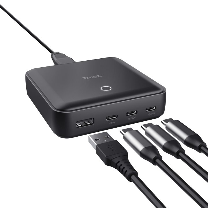Cargador De Sobremesa Trust 25242 100w 3xusb-c 1xusb-a Pd 3.0