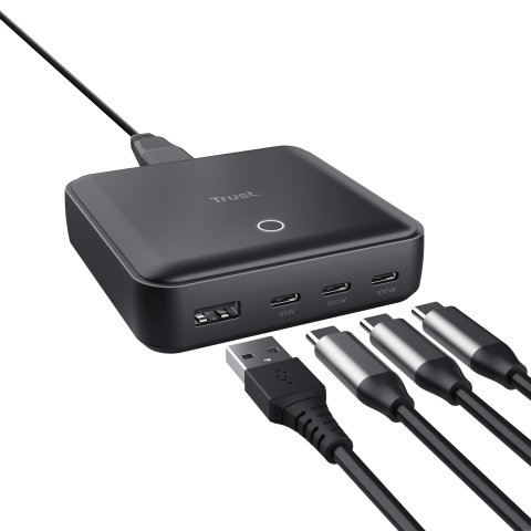 Cargador De Sobremesa Trust 25242 100w 3xusb-c 1xusb-a Pd 3.0